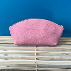 Pink Portland leather goods makeup bag